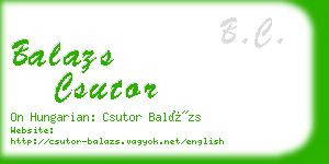 balazs csutor business card